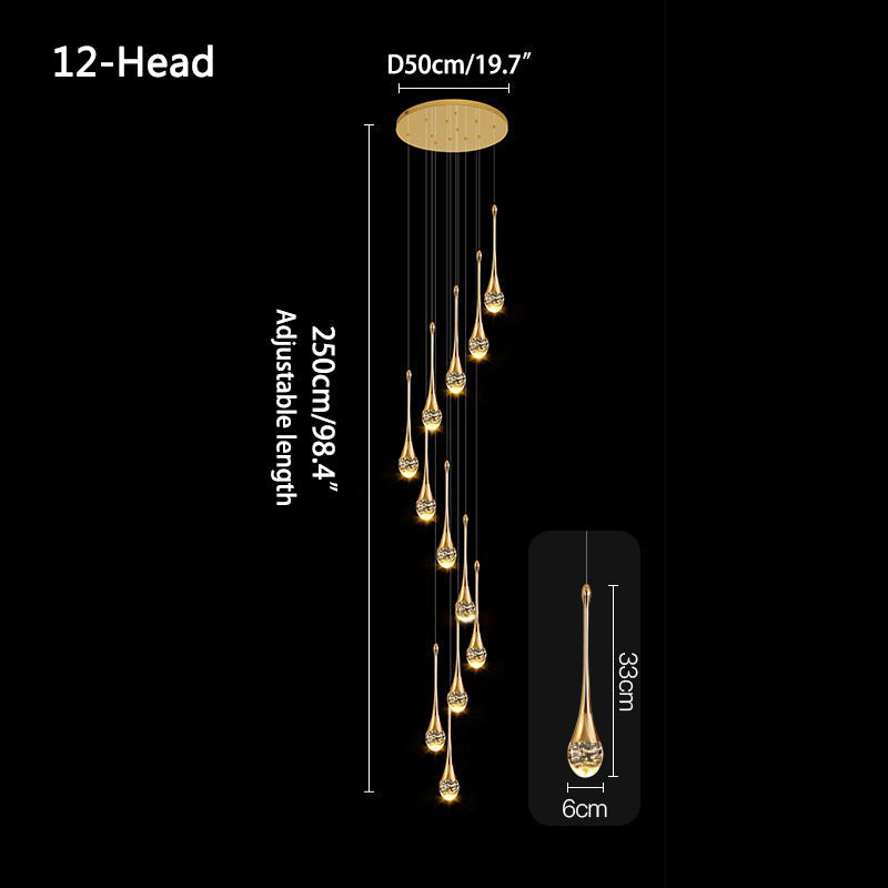 Feyran Luxury Water Drop Pendant Chandelier for Living Room