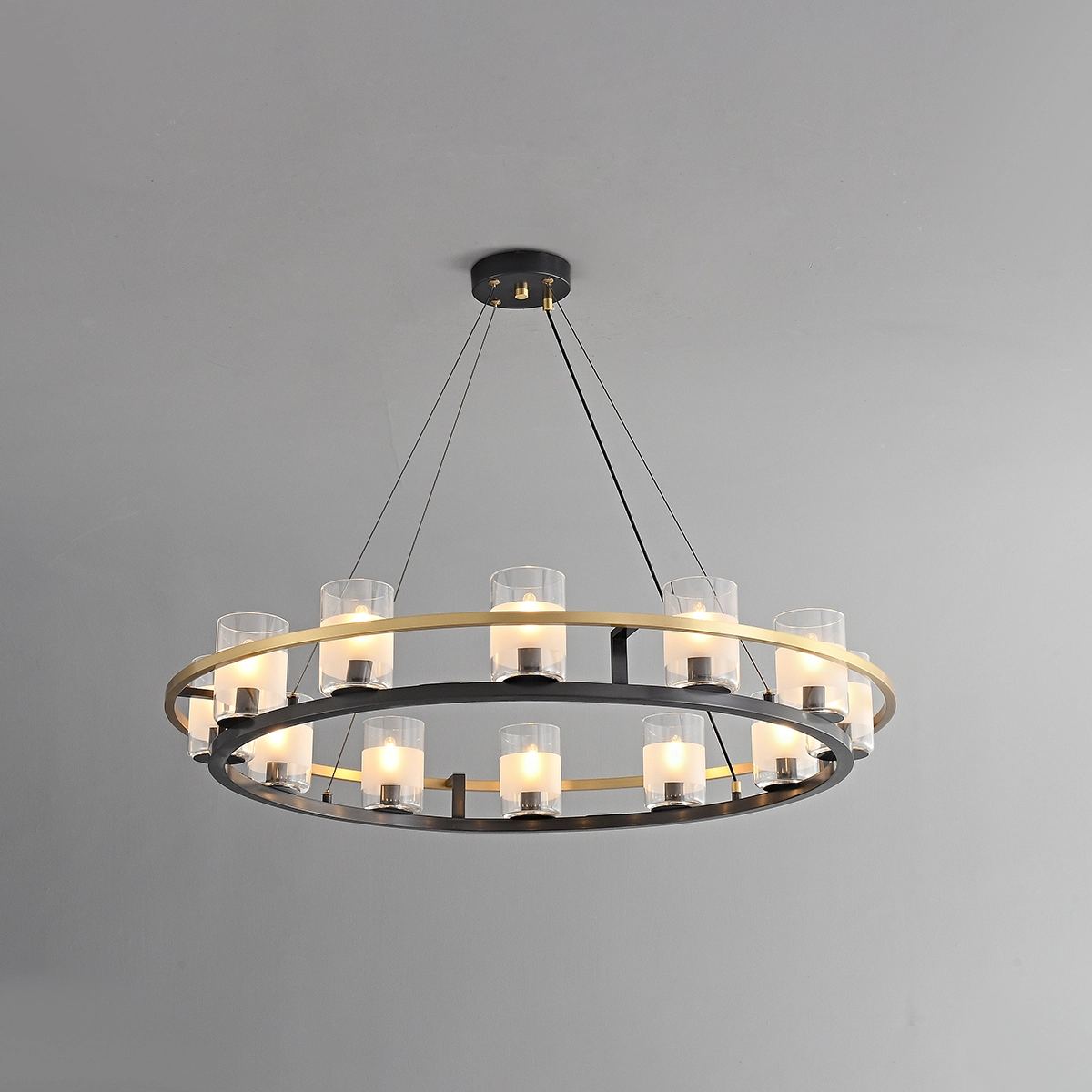 Feyran Nordic Art Simulation Candle Glass Chandelier