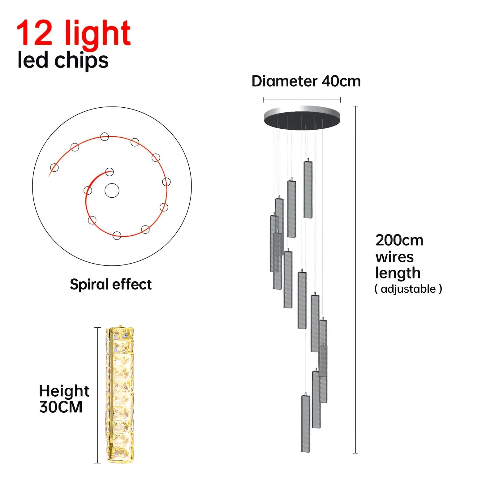 Feyran Nordic Crystal LED Chandelier
