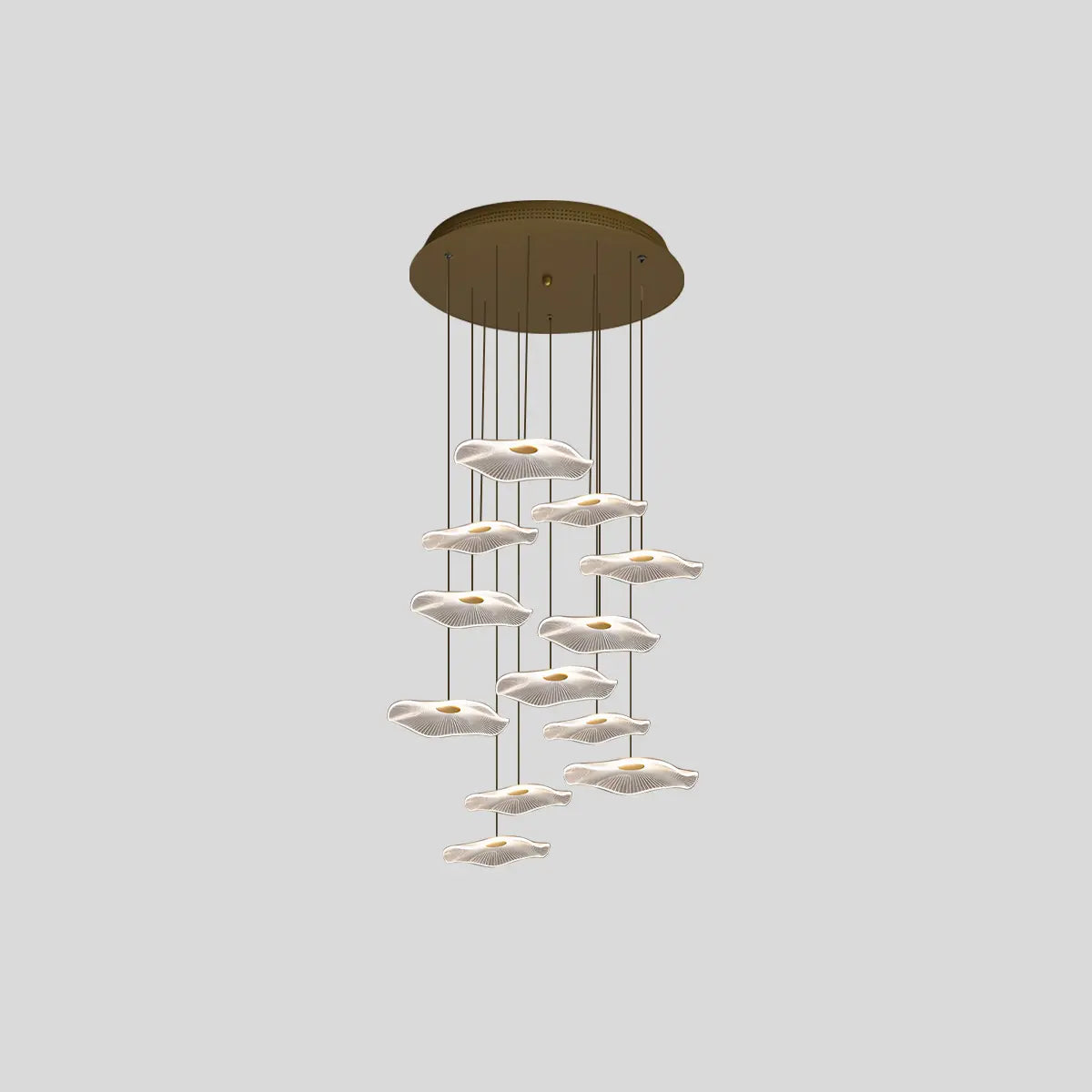 Feyran Rotasu Lotus Leaf Staircase Chandelier