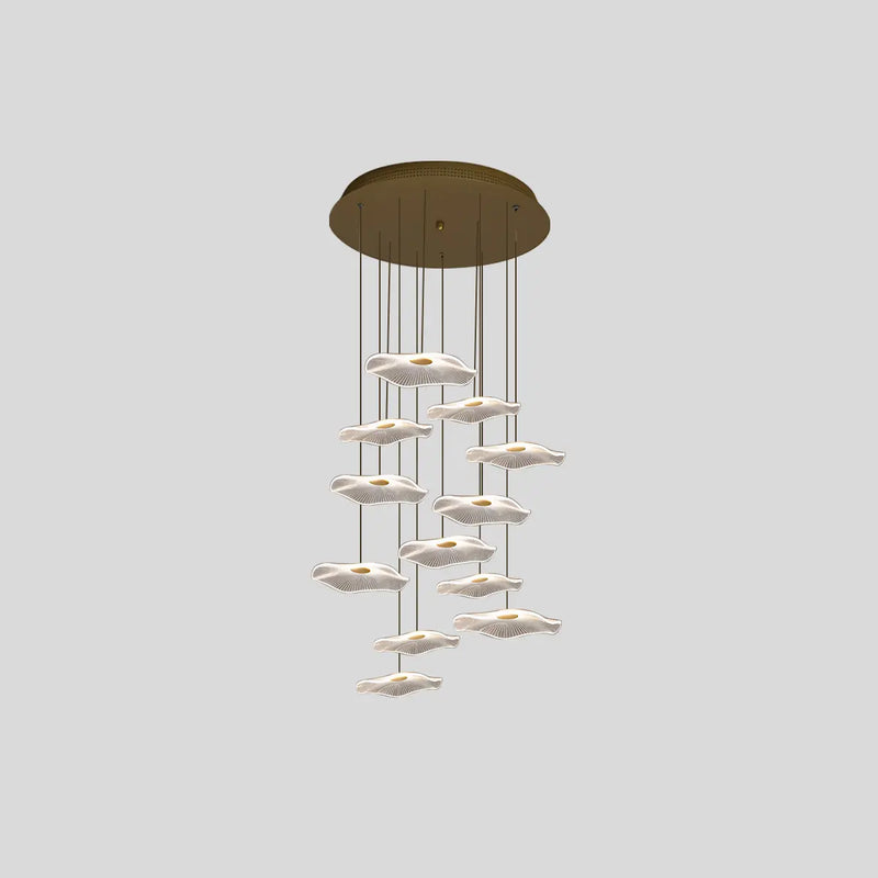 Feyran Rotasu Lotus Leaf Staircase Chandelier