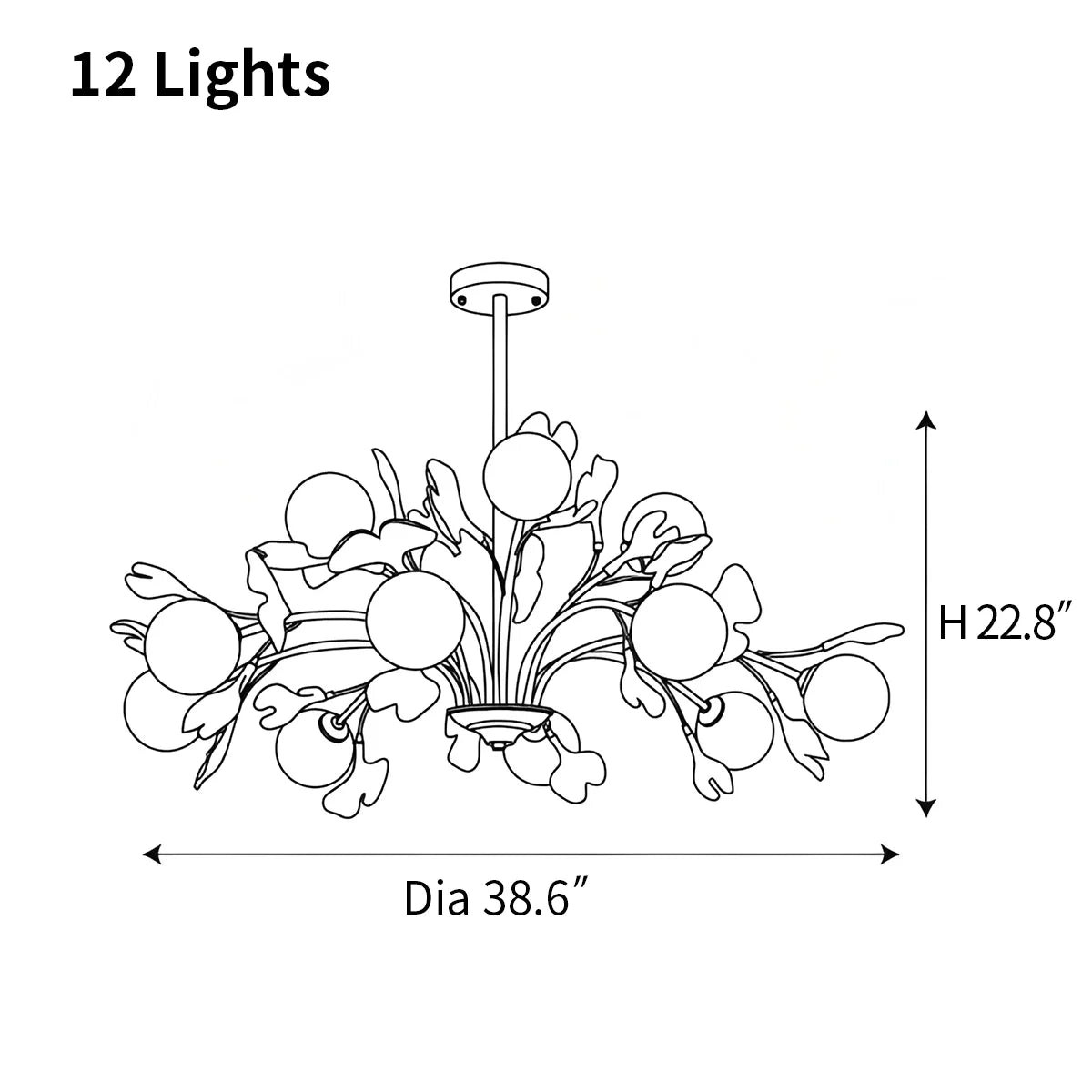 Feyran Thalassa Ginkgo Chandelier for Living Room