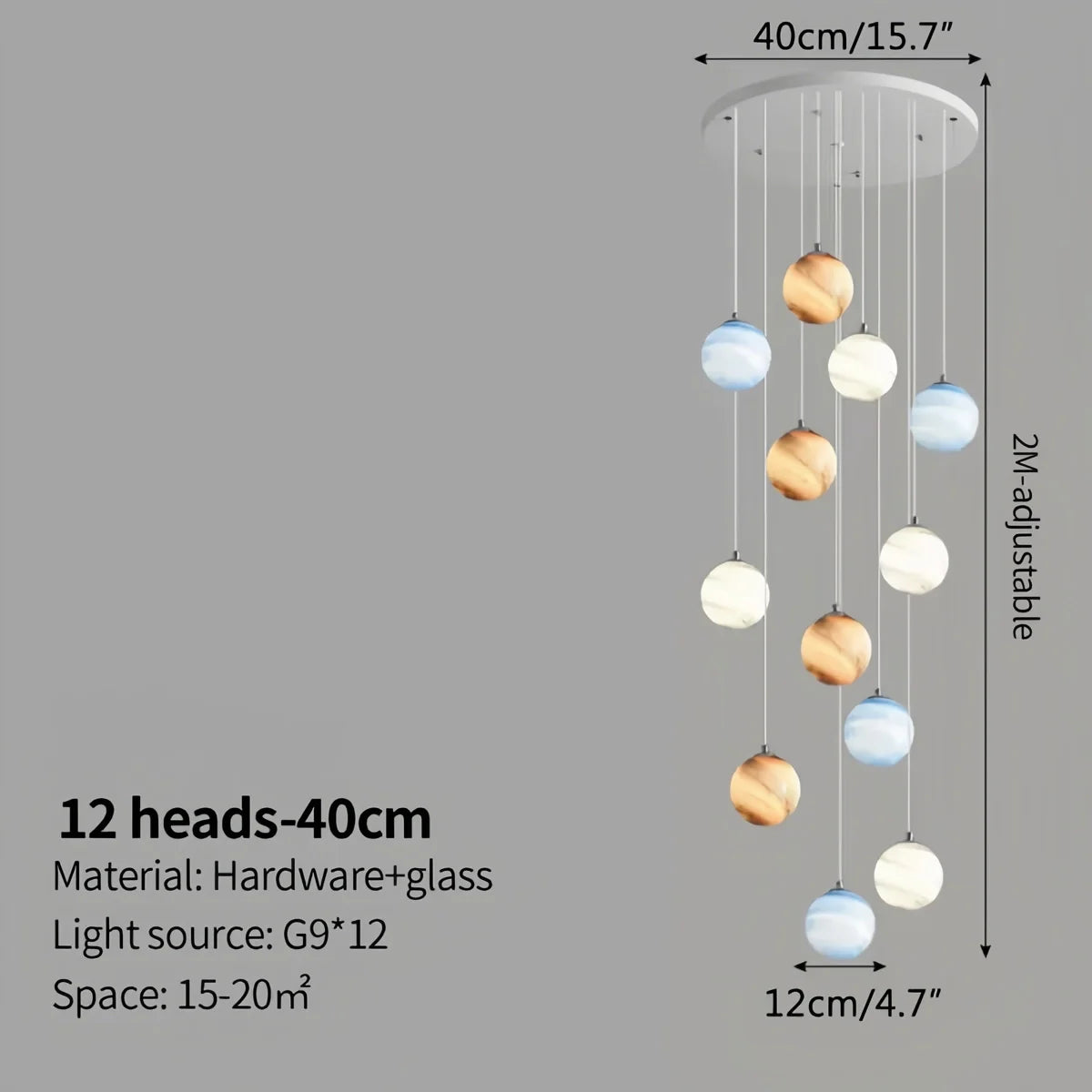 Feyran Modern Attic 3D Moon Celestial Chandelier
