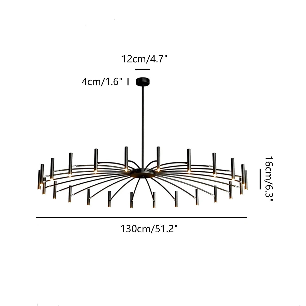 Feyran Modern Adjustable Candelabra Chandelier for Living Room