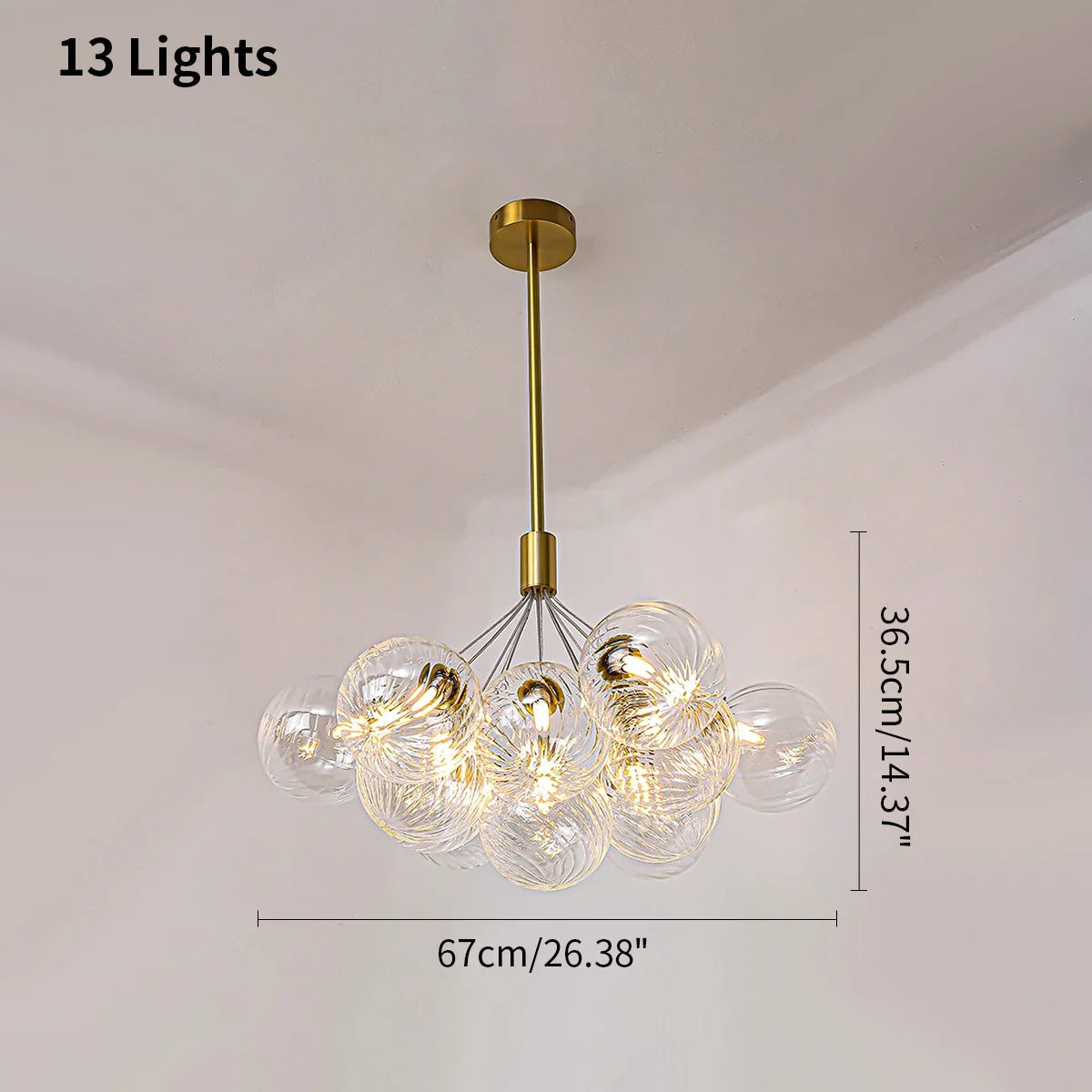 Feyran Luxury All Copper Glass Bubble Ball Chandelier