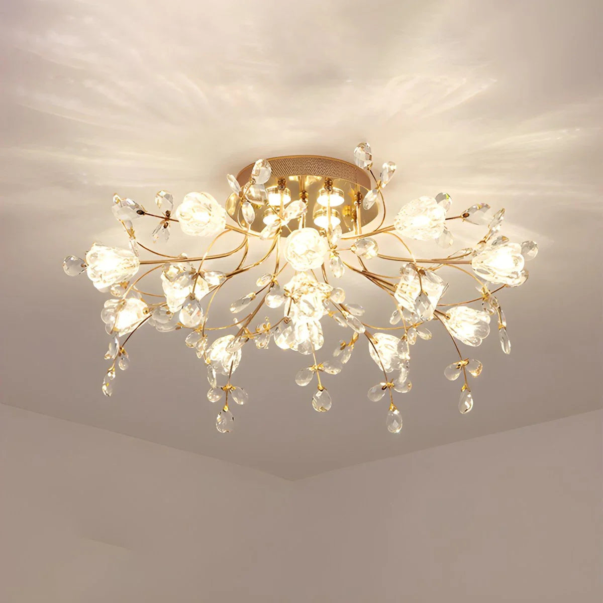 Feyran Lily Art Deco Flower Ceiling Light for Bedroom