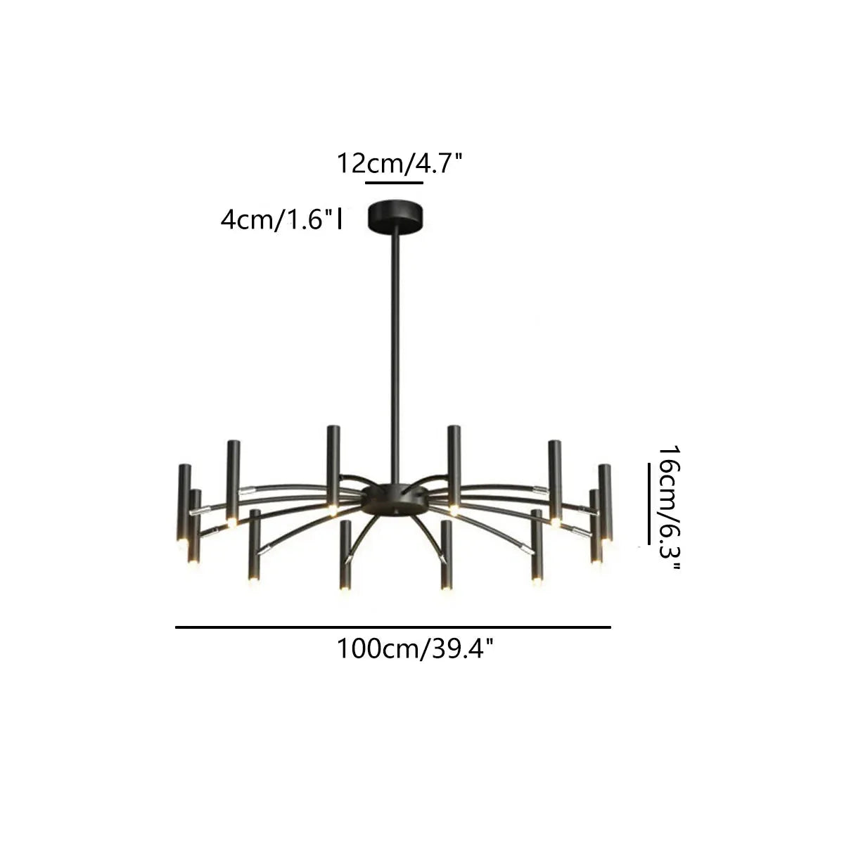 Feyran Modern Adjustable Candelabra Chandelier for Living Room