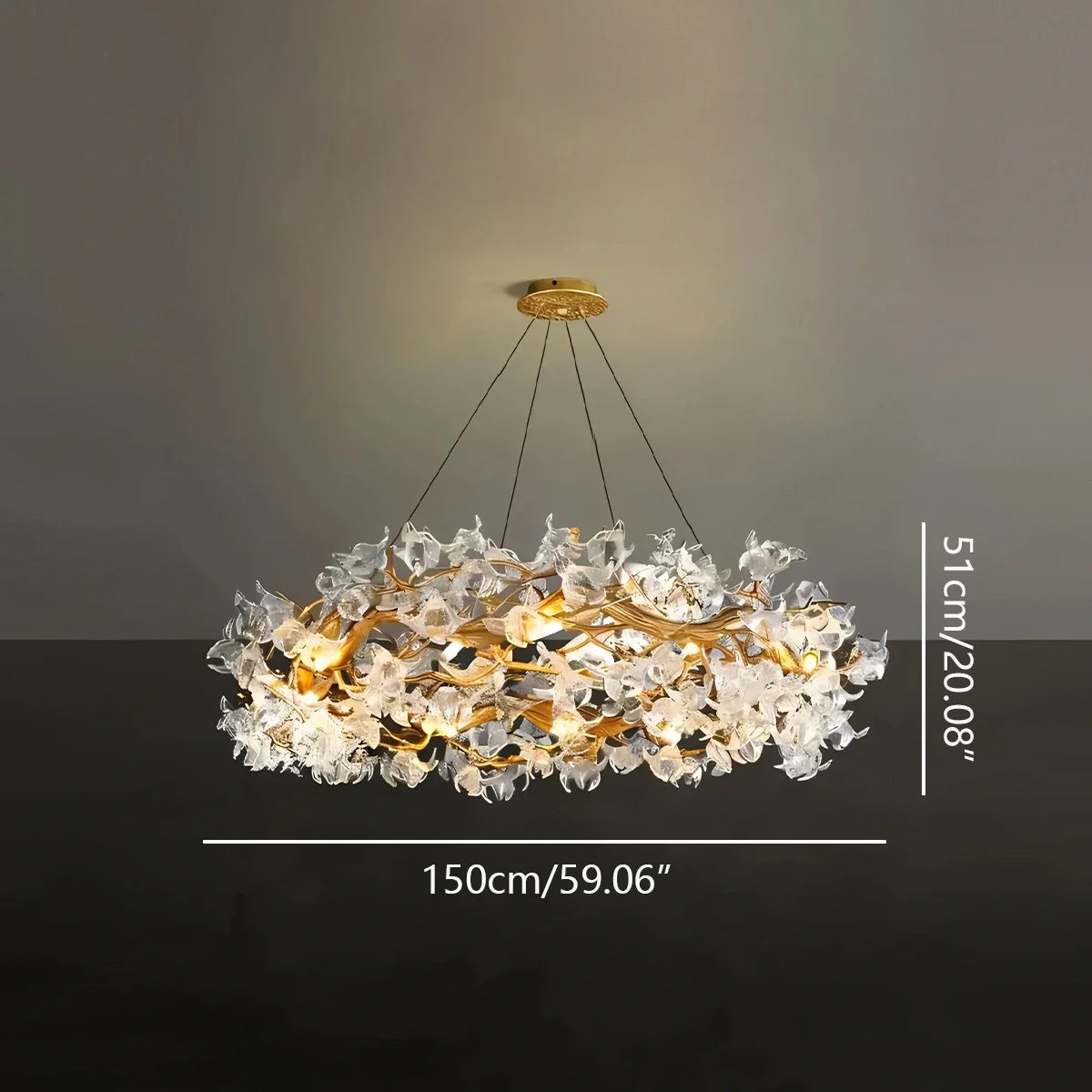 Feyran Petala Crystal Round Chandelier for Living Room