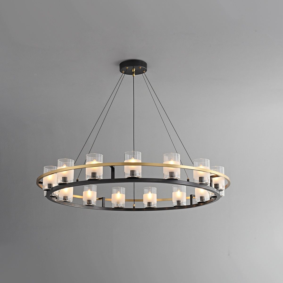 Feyran Nordic Art Simulation Candle Glass Chandelier