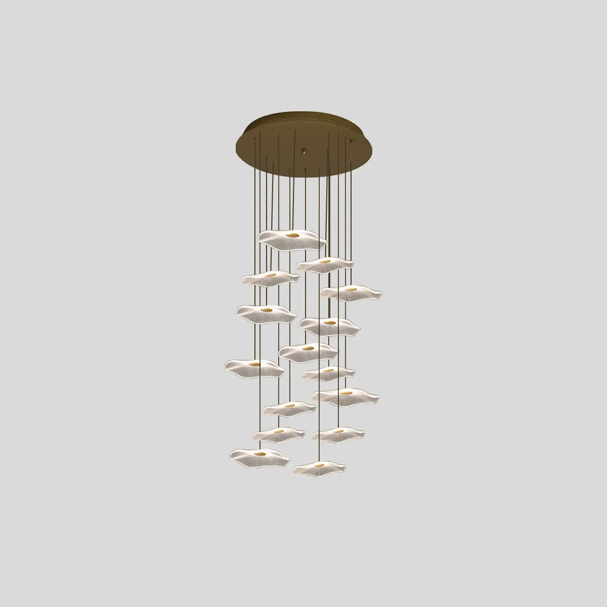 Feyran Rotasu Lotus Leaf Staircase Chandelier