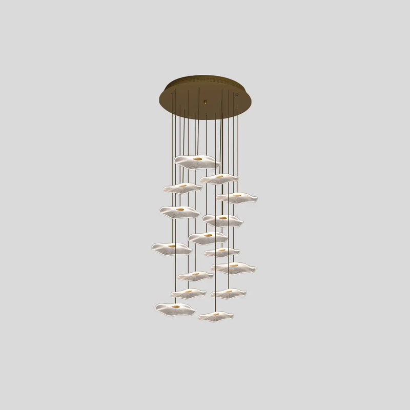 Feyran Rotasu Lotus Leaf Staircase Chandelier
