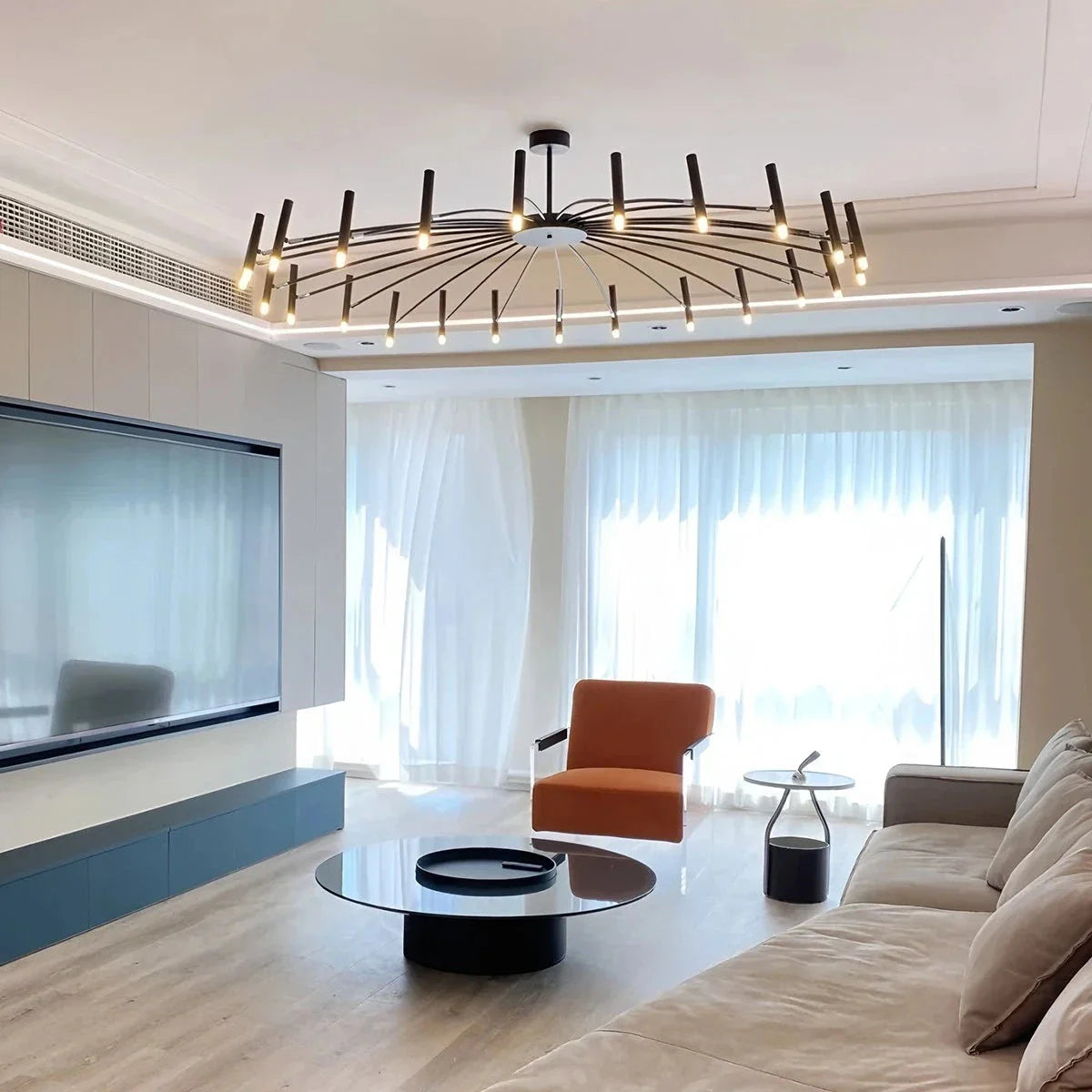 Feyran Modern Adjustable Candelabra Chandelier for Living Room