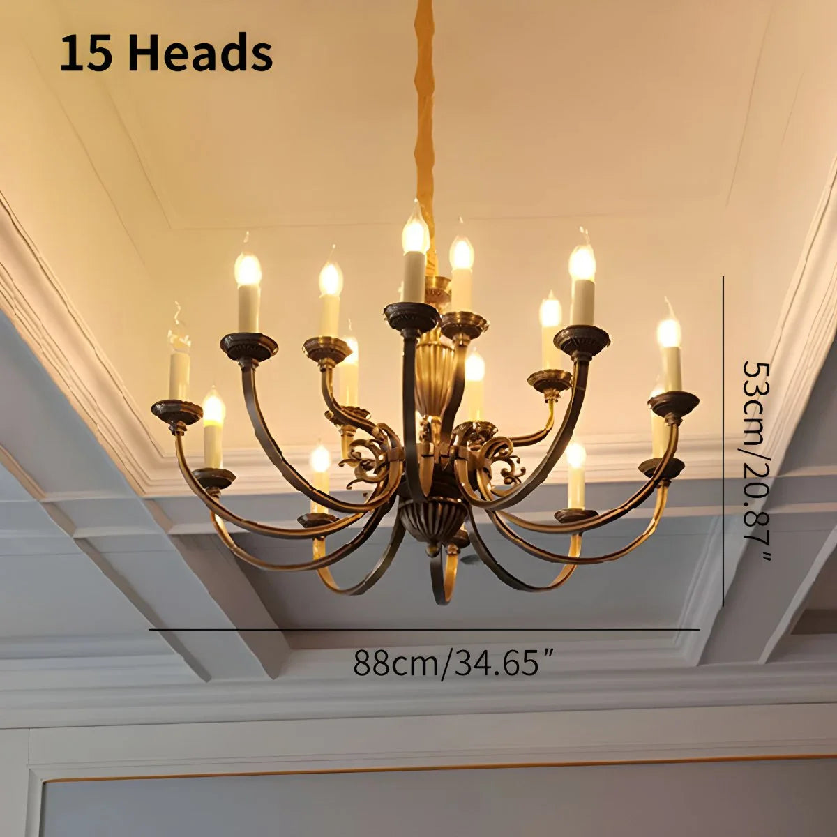 Feyran American Vintage Candle Copper Chandelier