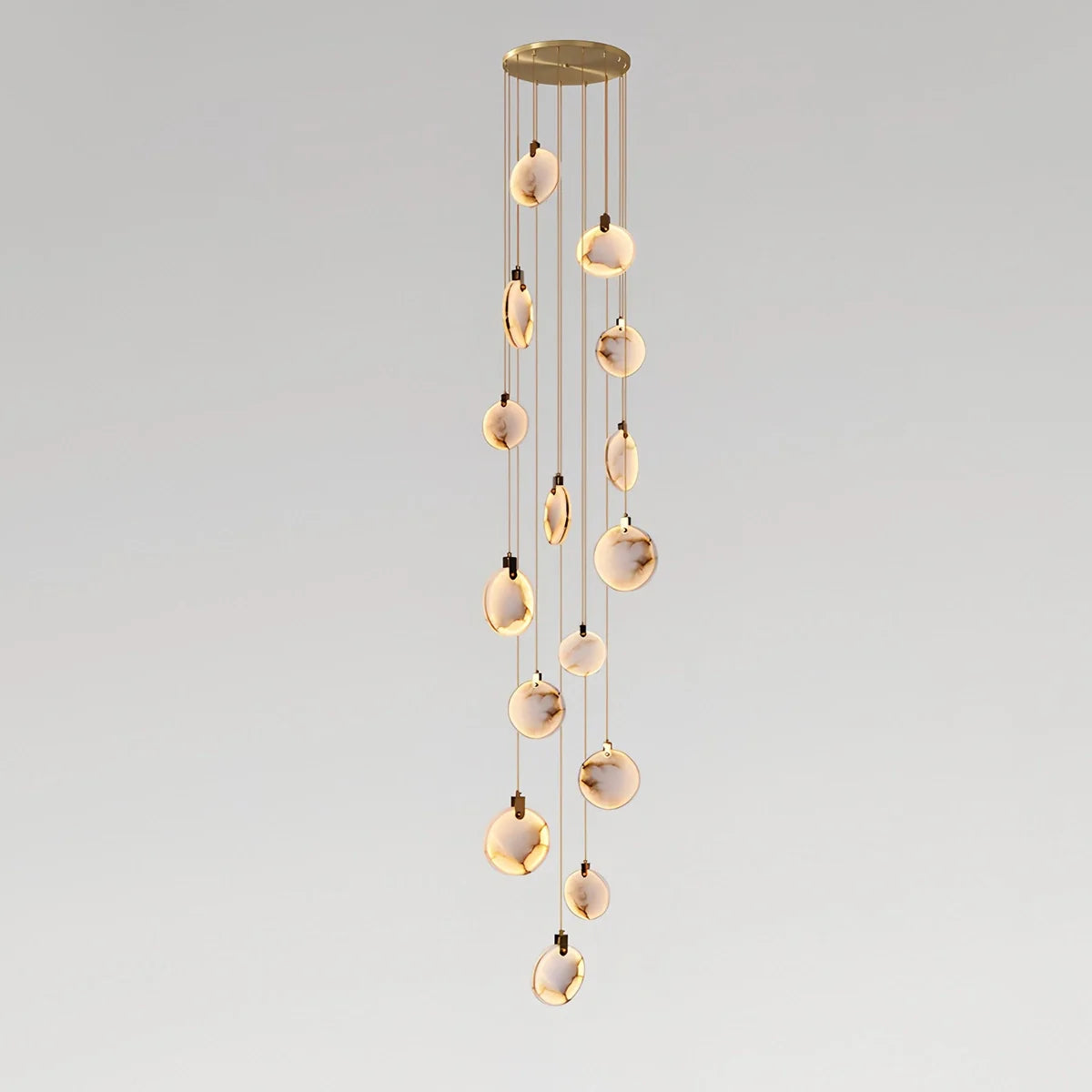 Feyran Moonshade Natural Alabaster Pendant Chandelier