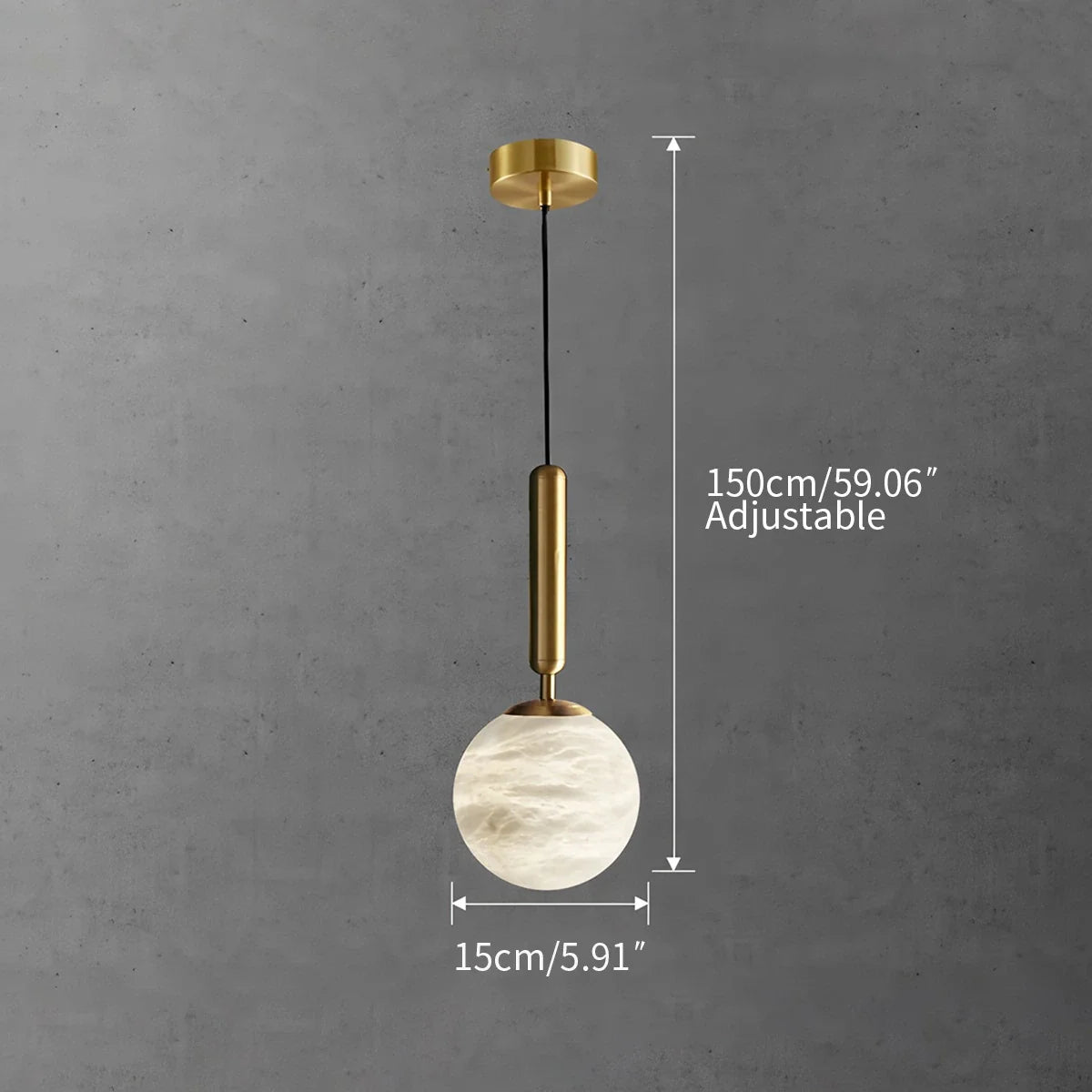 Feyran Modern Globe Spanish Alabaster Pendant Light