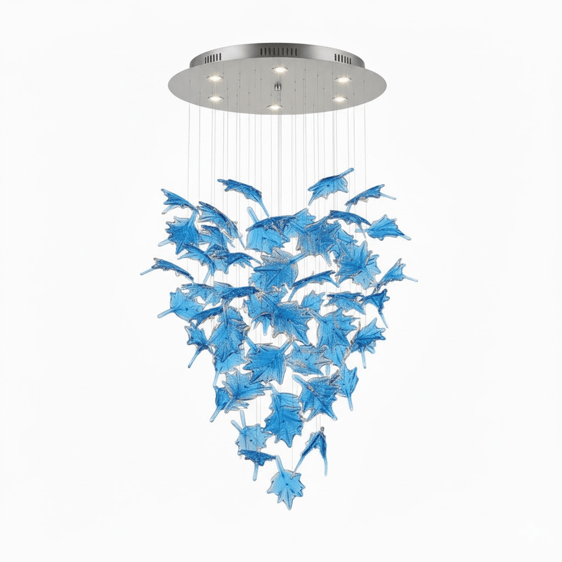 Multicolor Crystal Spiral Maple Leaf Chandelier