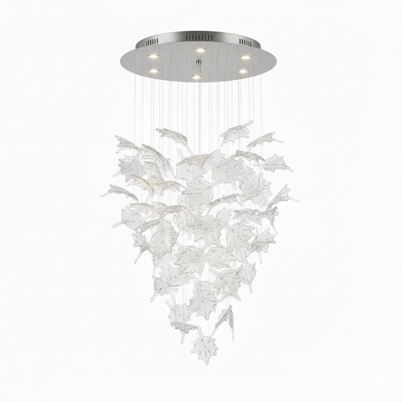 Multicolor Crystal Spiral Maple Leaf Chandelier