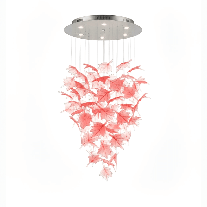 Multicolor Crystal Spiral Maple Leaf Chandelier