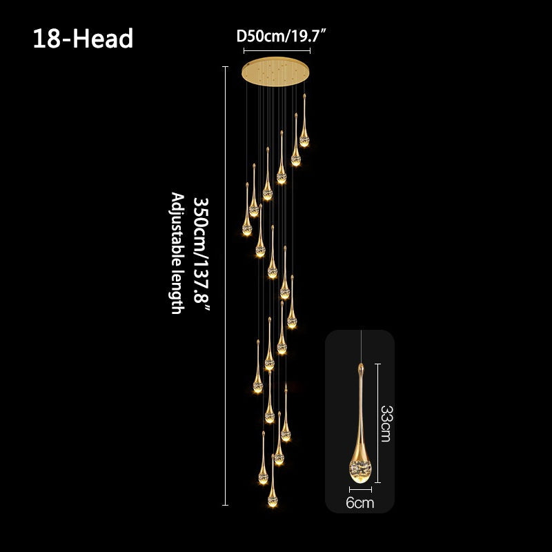 Feyran Luxury Water Drop Pendant Chandelier for Living Room