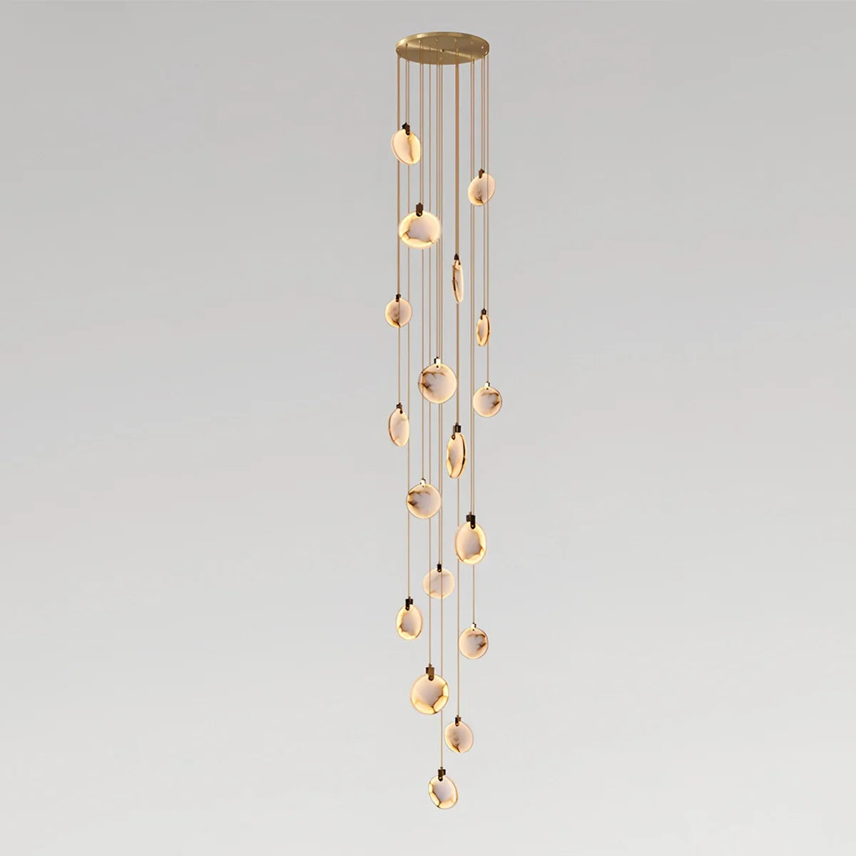 Feyran Moonshade Natural Alabaster Pendant Chandelier