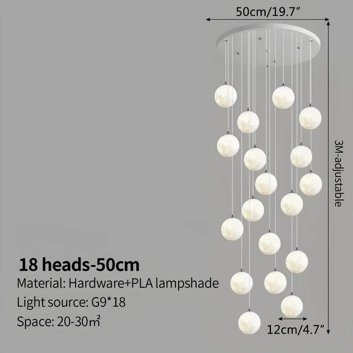 Feyran Modern Attic 3D Moon Celestial Chandelier