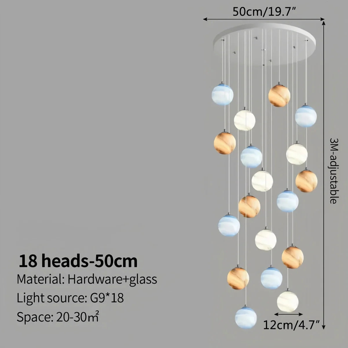 Feyran Modern Attic 3D Moon Celestial Chandelier
