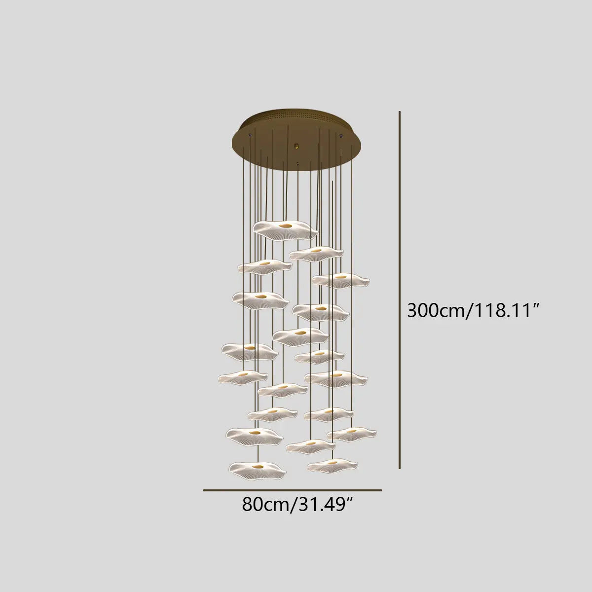 Feyran Rotasu Lotus Leaf Staircase Chandelier