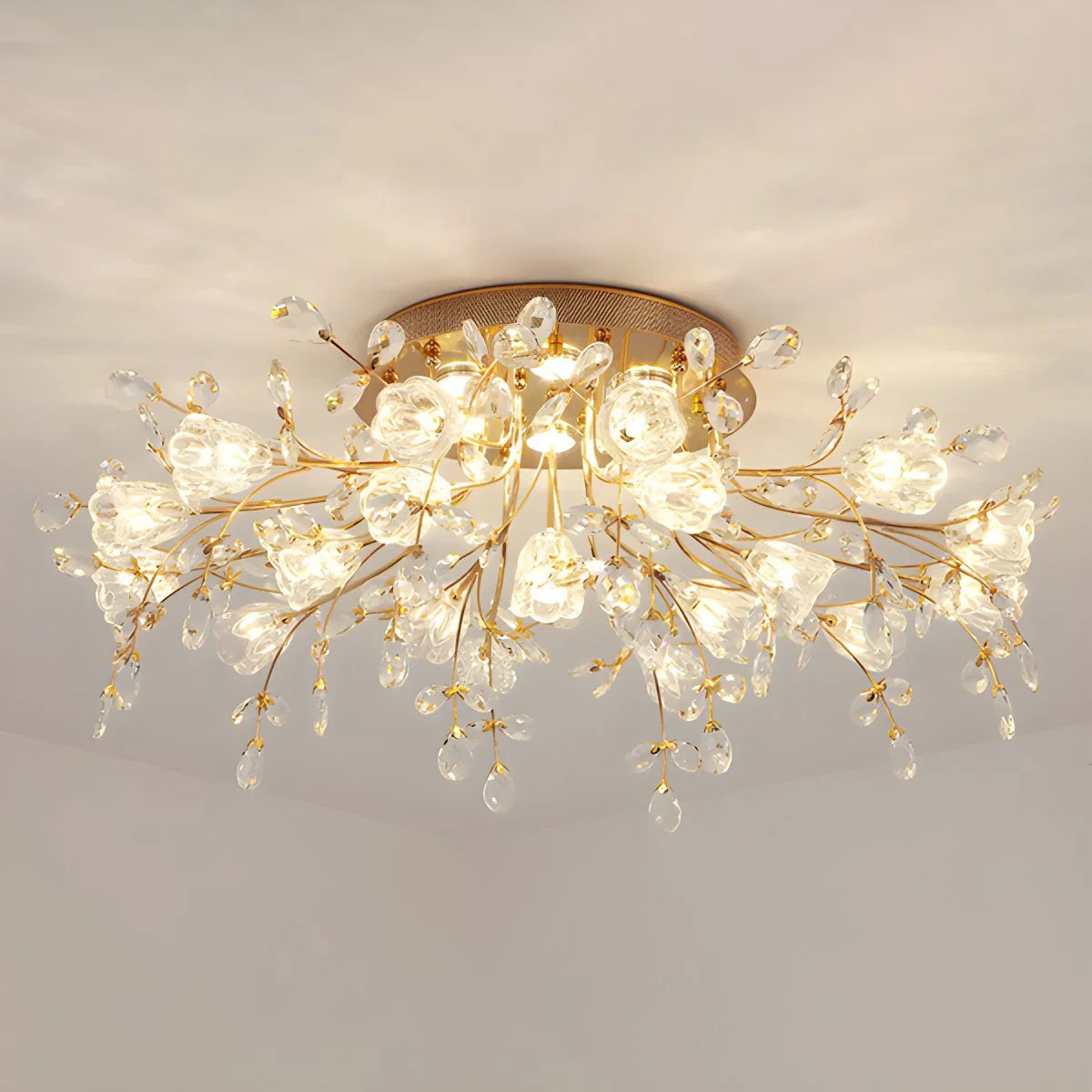 Feyran Lily Art Deco Flower Ceiling Light for Bedroom