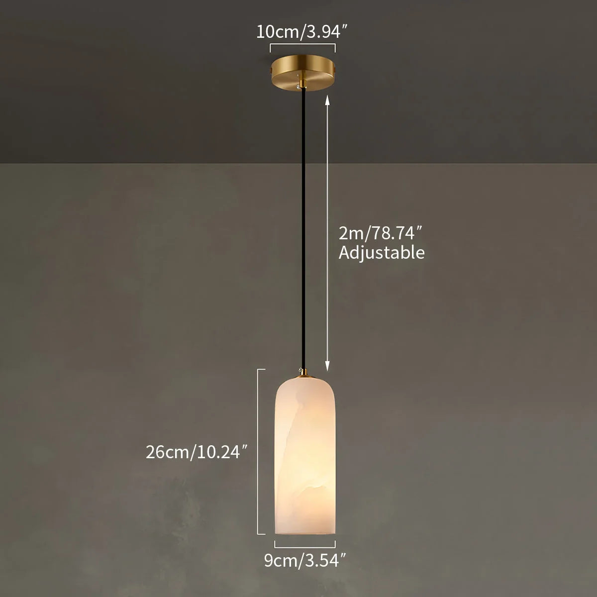 Feyran Modern All Copper Spanish Alabaster Pendant Light