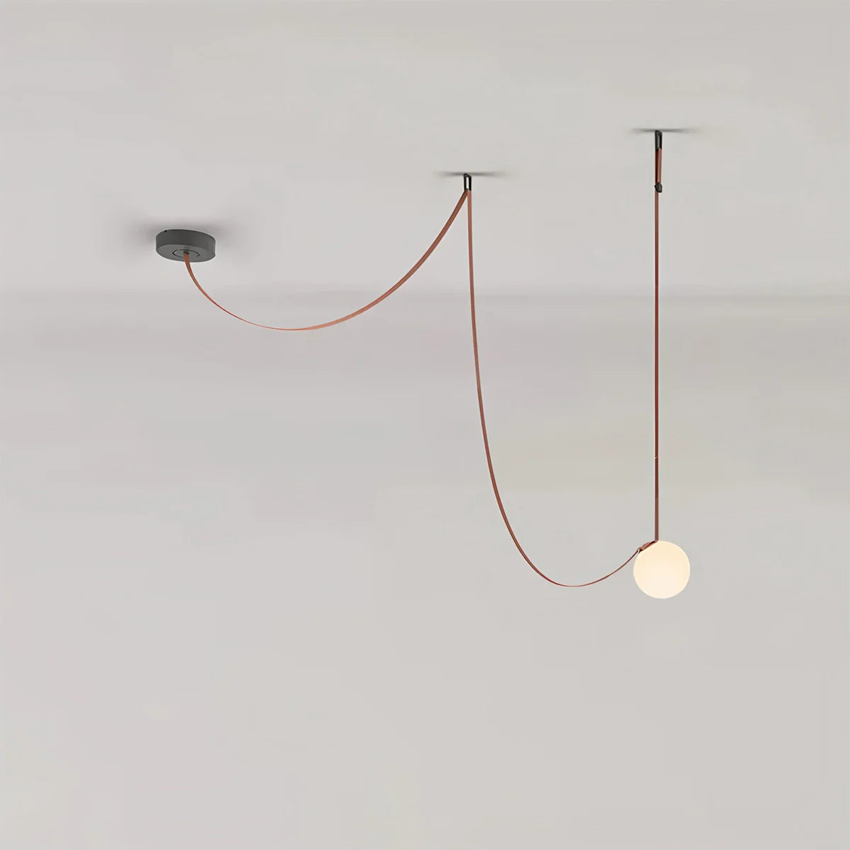 Feyran Modern Leather Strap Globe Pendant Light