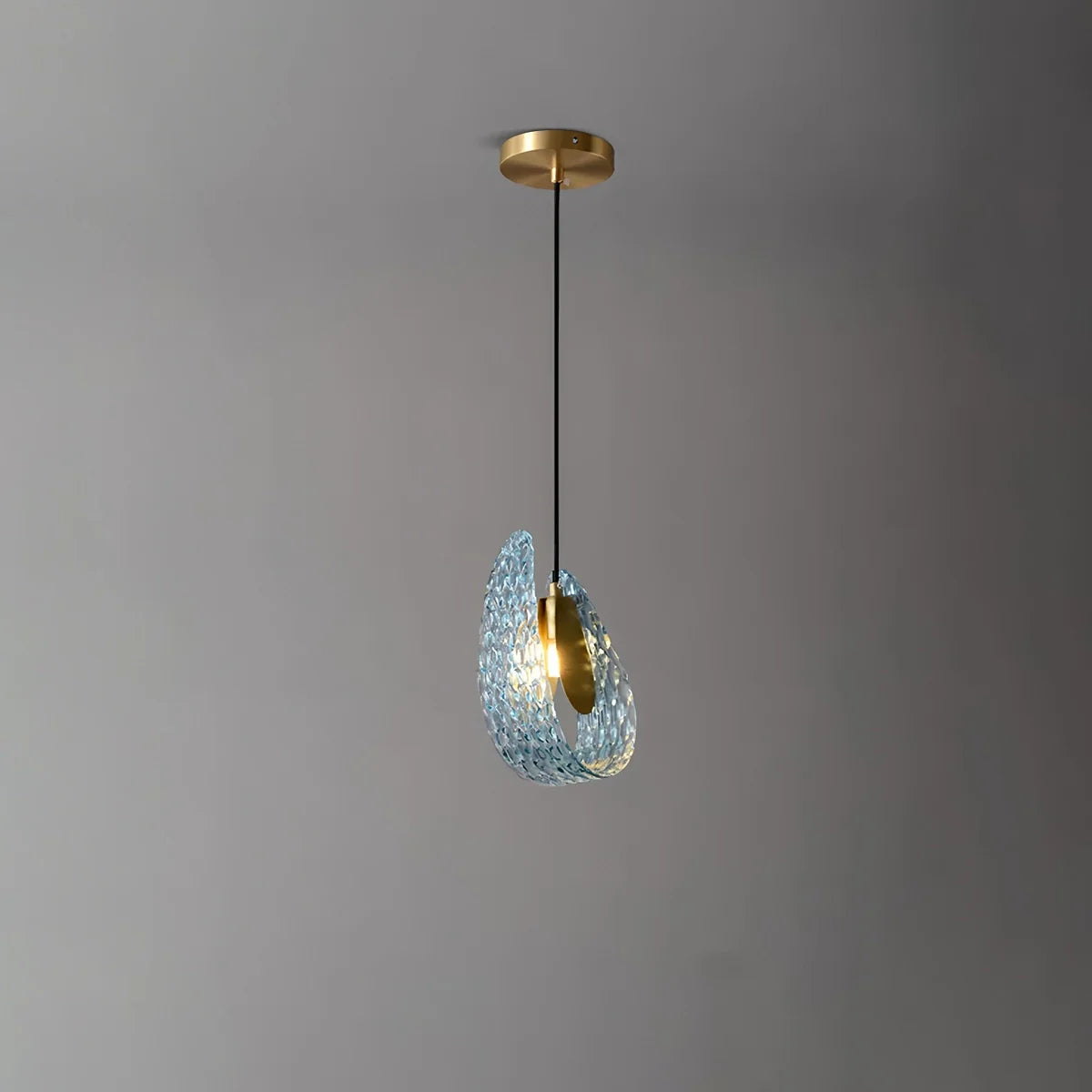 Feyran Peacock Blue Art Glass Chandelier for Dining Room