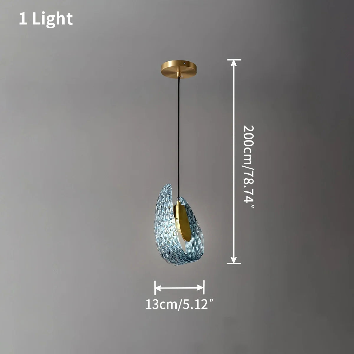 Feyran Peacock Blue Art Glass Chandelier for Dining Room