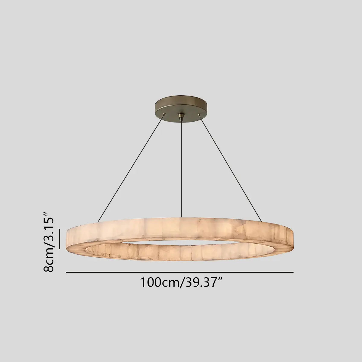 Feyran Teva Round Spanish Alabaster Chandelier for Living Room