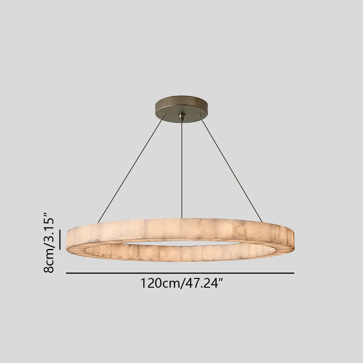 Feyran Teva Round Spanish Alabaster Chandelier for Living Room