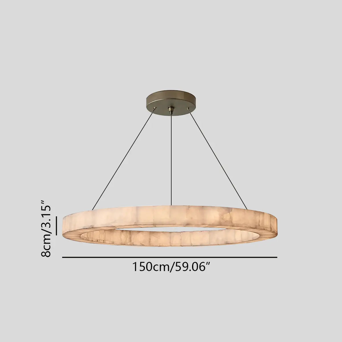 Feyran Teva Round Spanish Alabaster Chandelier for Living Room