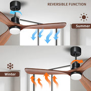 Wood Frequency Conversion Pendant Fan Light-functions