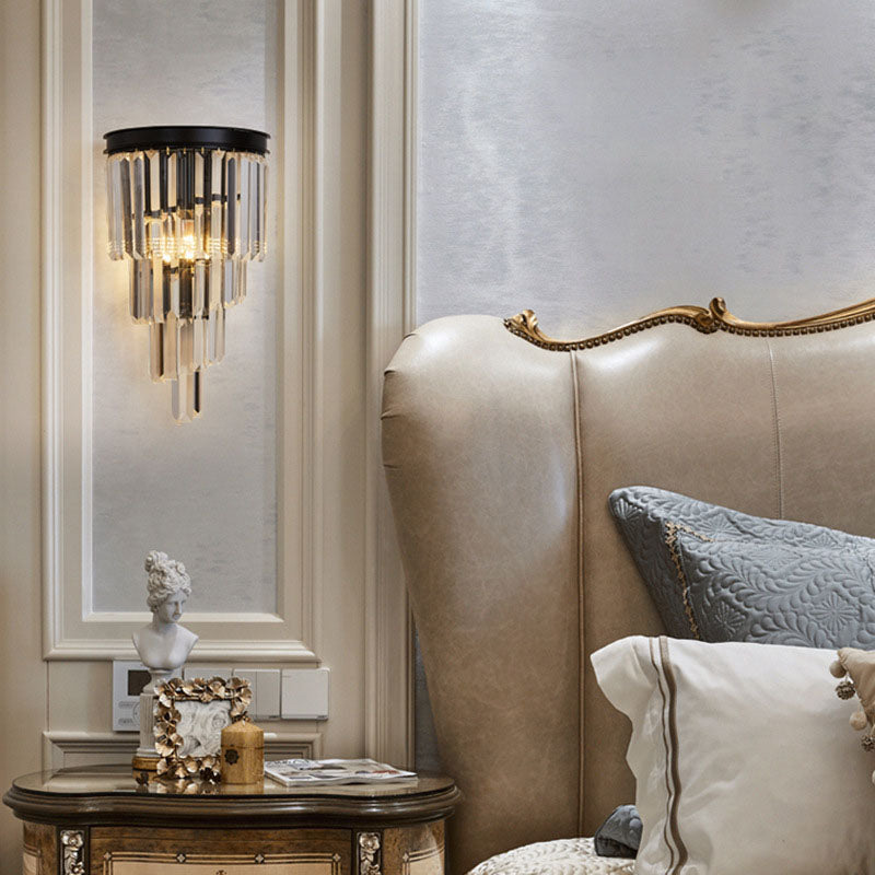 Modern 4-Tiers Crystal Wall Sconce - Bedroom | Feyran