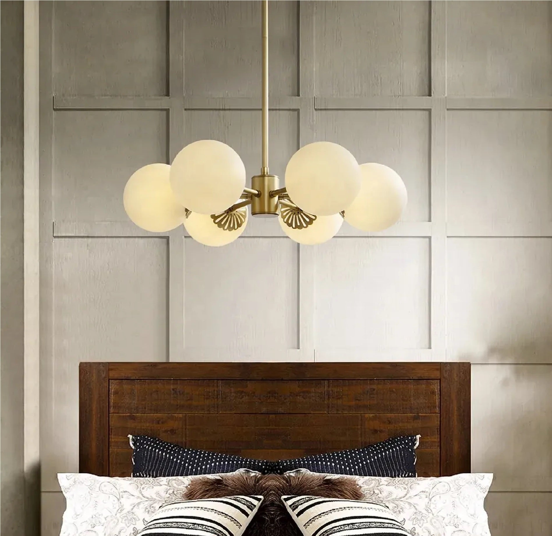 Cloud Glass 6-Light Chandelier - Modern Industrial Design - Lining Room