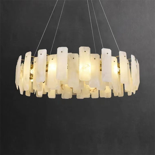 Alabaster Flake Round Chandelier 20" 23" 31" 39''D - Feyran