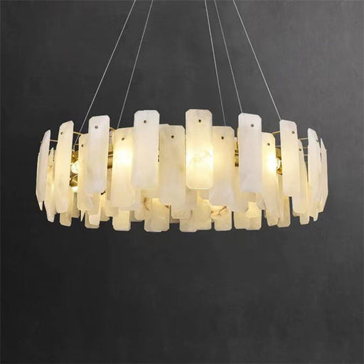 Alabaster Flake Round Chandelier 20" 23" 31" 39''D - Feyran