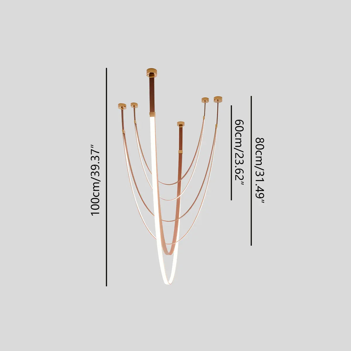 Feyran Shalom Leather Chandelier for Staircase