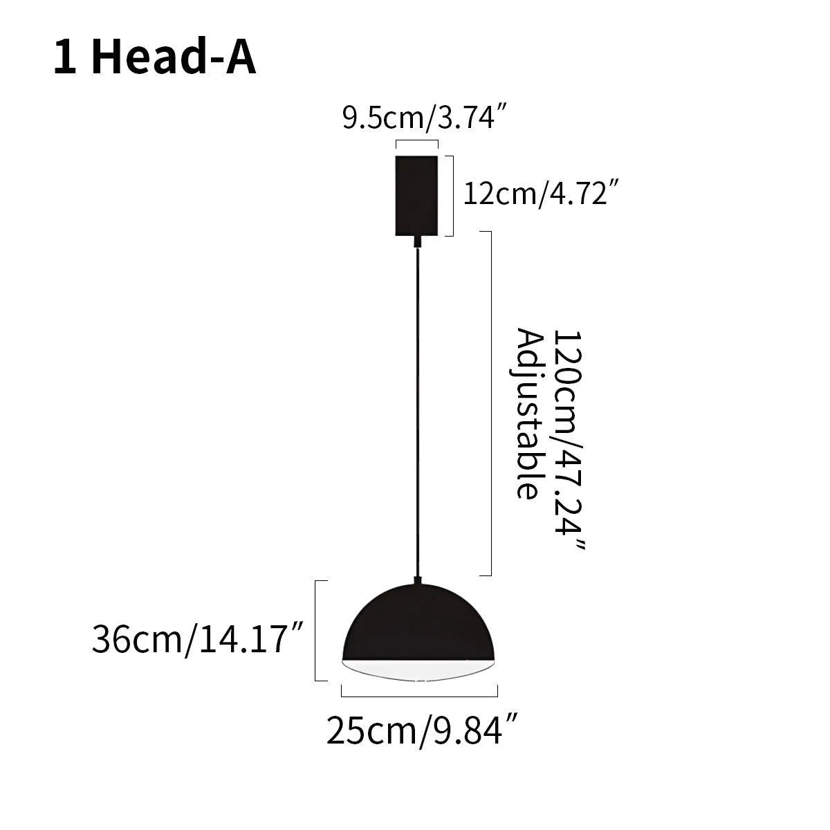 Feyran Nordic Minimalist Black Semi-Circular Pendant Light