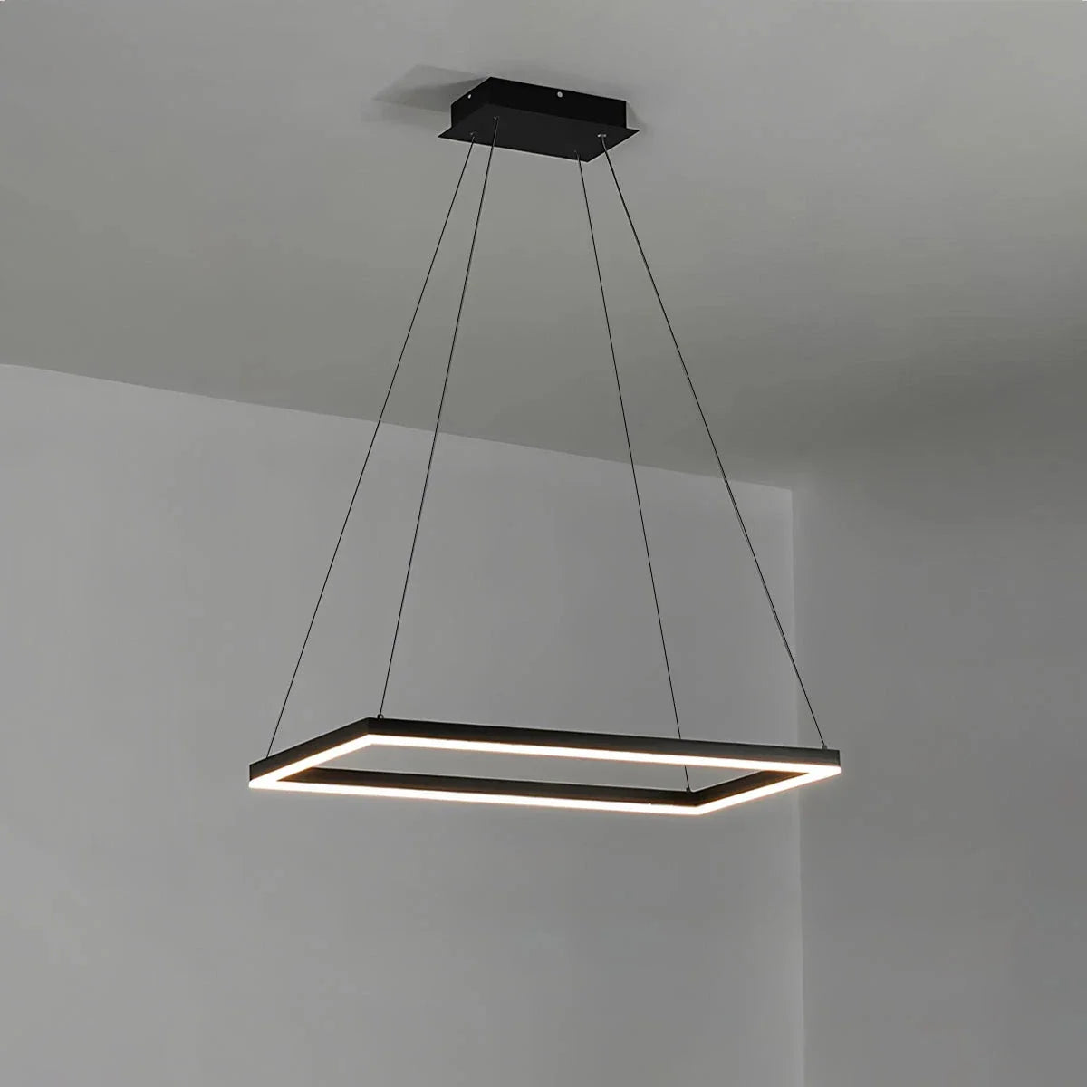 Feyran Modern Black Tiered Rectangular Chandelier