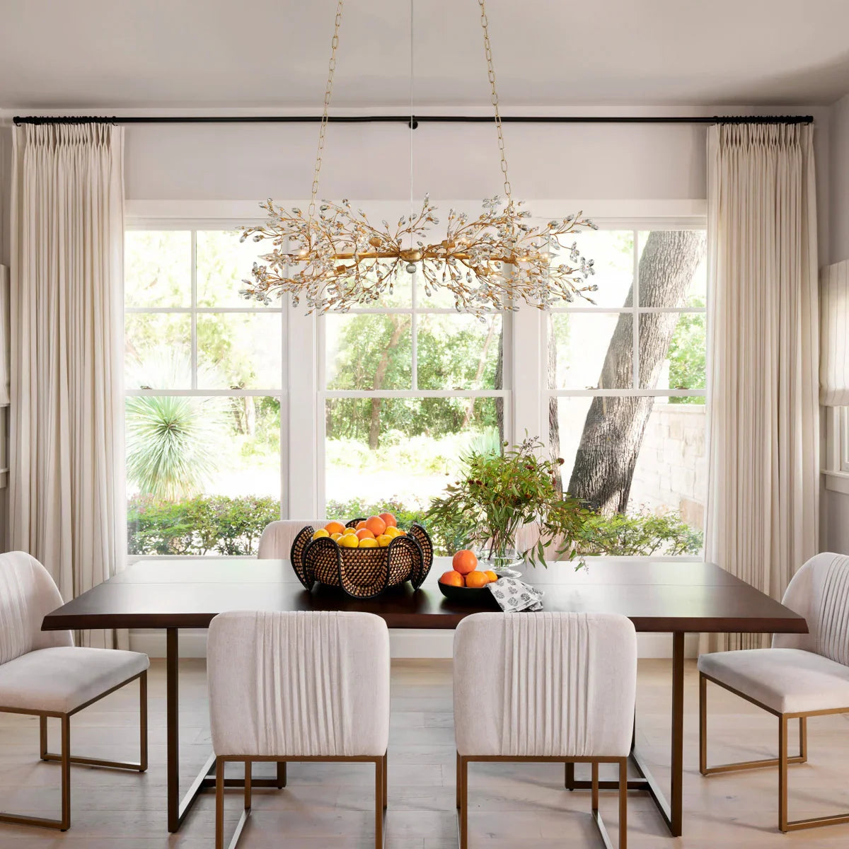 Fiore Linear Chandelier 43" 51" 68"W-Chandelier-Feyran-GOLD-43"-Feyran