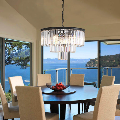 3-Tier Crystal Chandelier Lighting - Dinning Room | Feyran