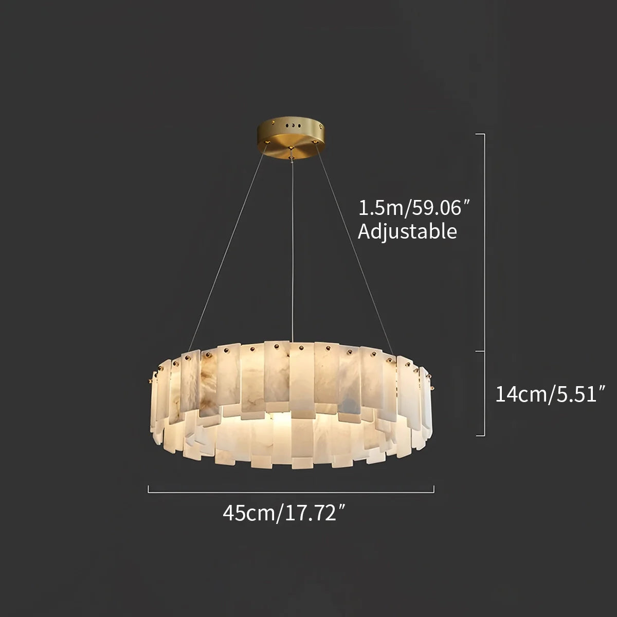 Feyran Modern Ring Spanish Alabaster Chandelier for Living Room