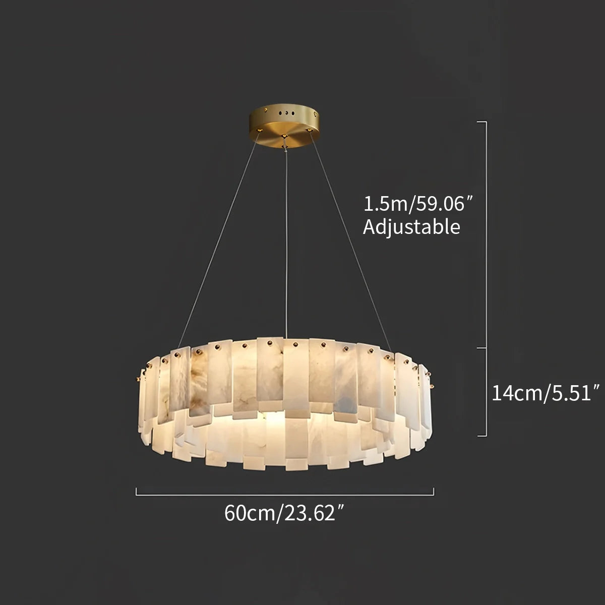 Feyran Modern Ring Spanish Alabaster Chandelier for Living Room