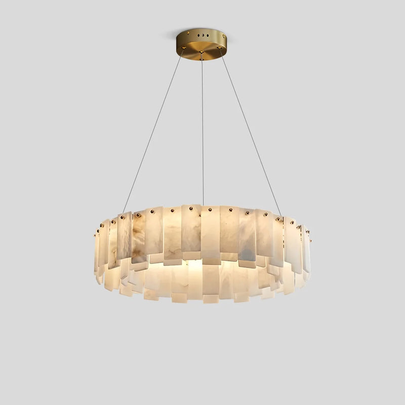 Feyran Modern Ring Spanish Alabaster Chandelier for Living Room