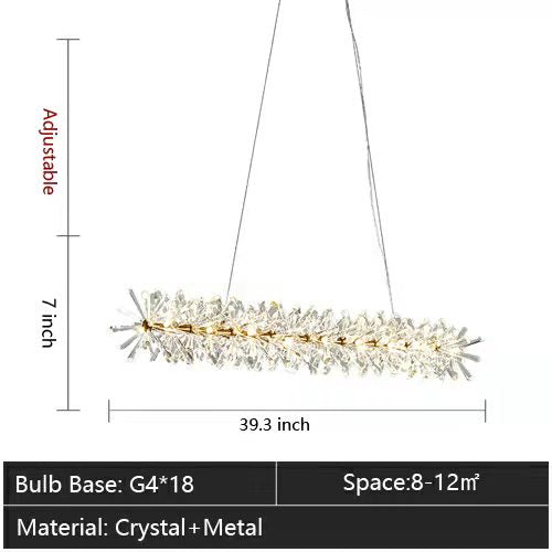 2 Wheel Frozen Ice Crystal Chandelier Light For Living Room Dining Hall