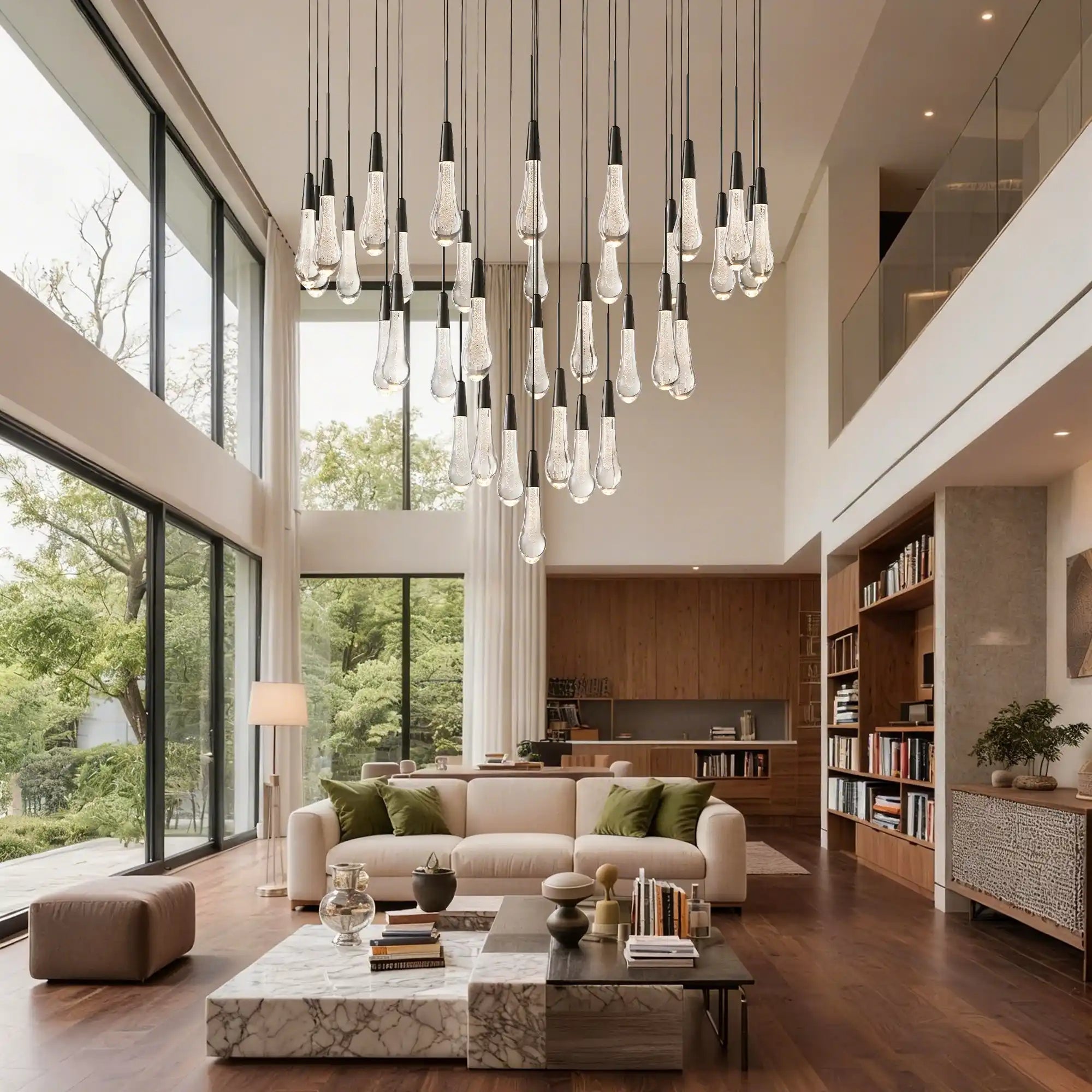 Soltaire Round Chandelier 17" 24" 36“ 58“